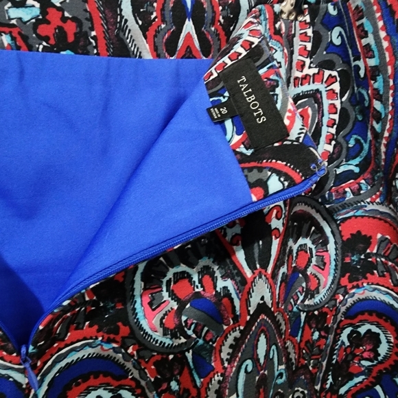 Talbots Blue Large Paisley Print Skirt - Picture 4 of 6